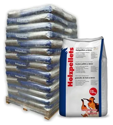 Produktbild von Holzpellets 70 x 15kg 6mm volle Palette 1050 kg