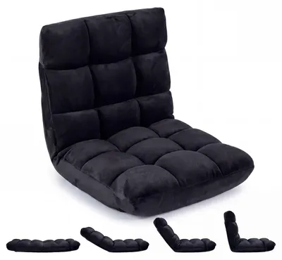 Immagine prodotto di Divano da pavimento KOMFOTTEU con schienale regolabile, divano imbottito per pavimento con funzione letto, sedia pieghevole per la meditazione, poltrona relax da pavimento, sedia da pavimento per soggiorno, camera da letto e balcone, resistente fino a 160 kg