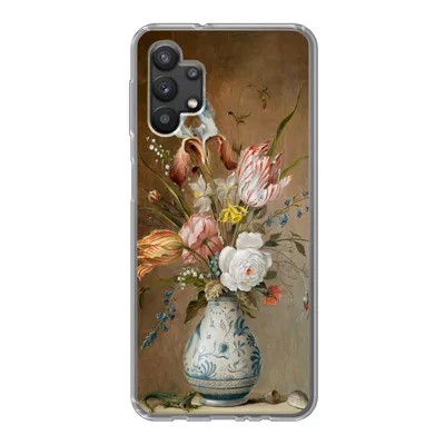 Produktbild von MuchoWow® Handyhülle Schutzhülle Hülle für Samsung Galaxy A32 5G Stilleben mit Blumen - Balthasar van der Ast - Alte Meister Silikon Softcase Handy Hülle - Softcase