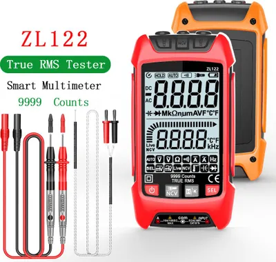 Obrázok produktu pre Digitálny multimeter LCD displej s podsvietením Ručný multimeter Profesionálny merací prístroj True RMS napätie odpor frekvencia tester meranie teploty s baterkou a funkciou automatického vypnutia 9999 počtov TRUE RMS