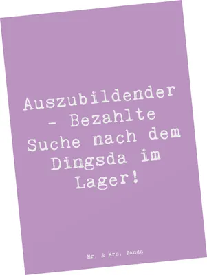 Produktbild von Mr. & Mrs. Panda Grußkarte Spruch Auszubildender Abenteuer - Lavendeltraum - Geschenk, Ausbildung, Fotokarte, Berufsgestaltung, Anerkennung, Ansichtskarten, Postkarten