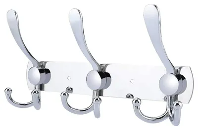 Wandhaken-Set 9er, Edelstahl, silber, vintage, 27x14x5 cm