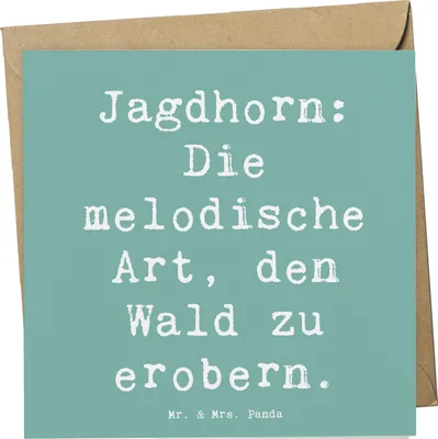 Produktbild von Mr. & Mrs. Panda Klappkarte Spruch Jagdhorn Magie - Meeresbrise - Geschenk, anlasskarte, Abenteuer, Musik, Handarbeit, Lernen, faltkarte, Jagdsignal, Instrument, Klang