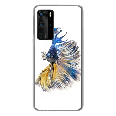 Produktbild von MuchoWow® Handyhülle Schutzhülle Hülle für Huawei P40 Pro Fisch - Schwanz - Blau Silikon Softcase Handy Hülle - Schutz