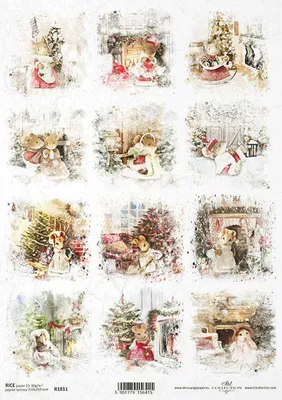 Image de ITD A4 Papier de riz découpage Papier de bricolage souple, Noël Souris
