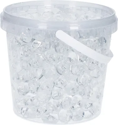 Produktbild von trendfinding 1 Liter Eimer Aqualinos Hydroperlen, Größe 1,5 bis 2,5 cm, Kristall
