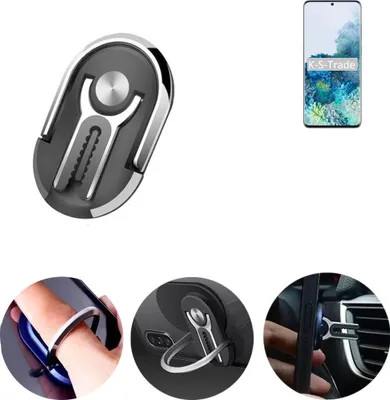 Produktbild von K-S-Trade 3in1 Smartphone-Ring Handy-Ring kompatibel mit Samsung Galaxy S20+ 5G SD865 Fingerhalterung  Handyring Tischständer