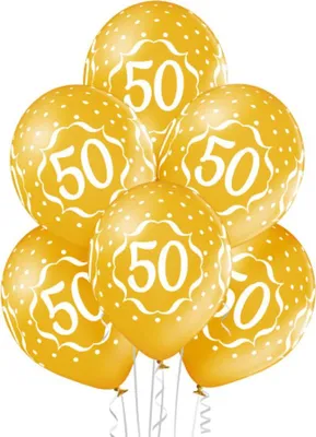 Produktbild von Luftballon Ø30cm Goldene Hochzeit #50 | 6 Stk.