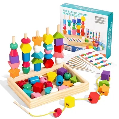 Productafbeelding van Montessori-speelgoed van hout, 3-in-1 leerset