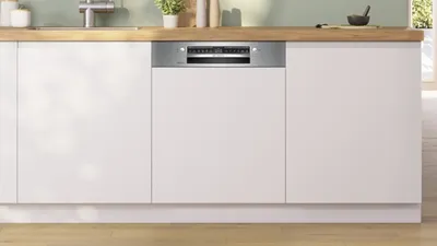 Zdjęcie produktu dla Bosch Serie 4 SMI4ECS28E, Częściowo wbudowany, Pełny rozmiar (60 cm), Czarny, Stal nierdzewna, Przyciski, 1,75 m, 1,9 m