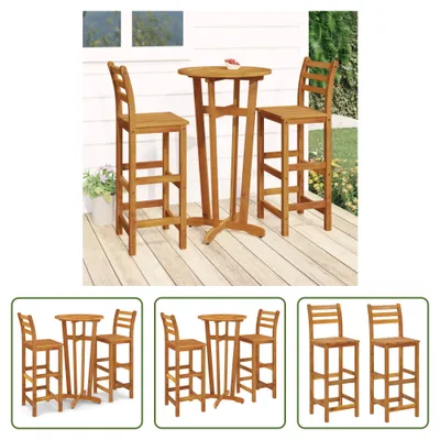 Produktbild von The Living Store 3-tlg. Gartenbar-Set Massivholz Akazie