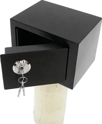 Image de Coffre-fort mural, acier durable, design verrouillable, noir