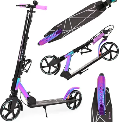 Immagine prodotto di Kinder Roller Scooter Kickroller Cityroller Raven Estelle PRO, nero, ruote da 200 mm