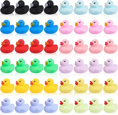 Obrázok produktu pre Hračky do vody 48 kusov, farebné gumové kačičky, kvákanie kačičky, do bazéna, sprchy
