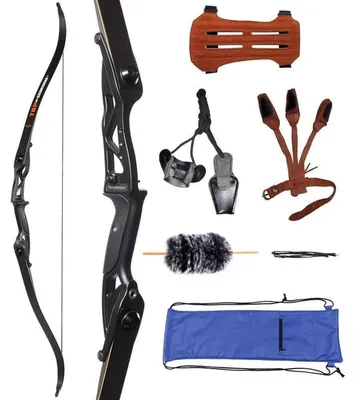 Zdjęcie produktu dla Zestaw do strzelania z łuku recurve, model Takedown, 56 cali, dla dorosłych, siła naciągu 30-50 lbs, z akcesoriami