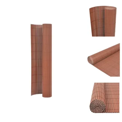 Zdjęcie produktu dla vidaXL Płot ogrodowy dwustronny 90x400 cm brązowy - Panele ogrodzeniowe