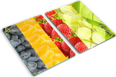 Obrázek produktu pro Kryt varné desky – Kryt na indukční desku – Ochranná skleněná deska – 2x40x52 cm– Skleněné ochranné desky na sporák –Tvrzené sklo –Barevné ovoce