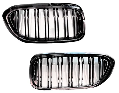 Kühlergrill DOPPELRIPPE Schwarz Glanz für BMW 5er G30 G31 ab 2017 – Produktansicht