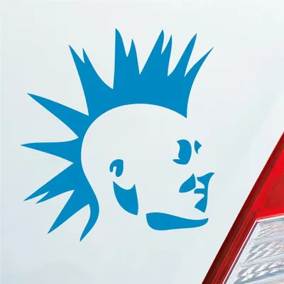 Produktbild von Auto Aufkleber Punker Punk New Wave Rock Tuning 10x11 cm Hellblau Sticker Heckscheibenaufkleber