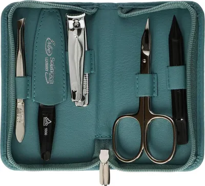 Produktbild von Erbe Solingen 5-teiliges Maniküre-Etui mit Reißverschluss türkis (erbe9204)