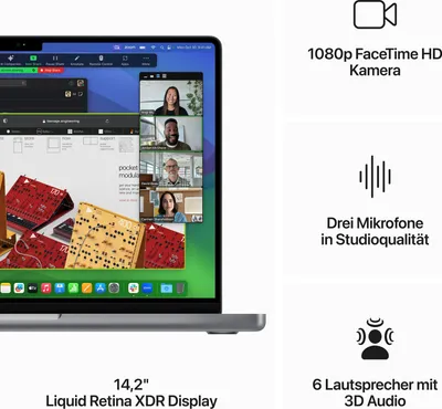 Produktbild von Apple MacBook Pro 14” M3, 8-Core CPU, 10-Core