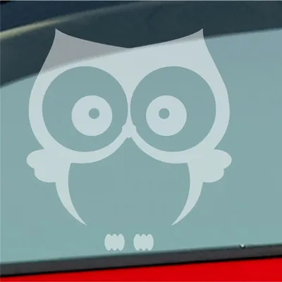 Produktbild von Auto Aufkleber Eule Owl Vogel Bird Uhu süß Tier Musik 10x11 cm Milchglas Sticker Heckscheibenaufkleber