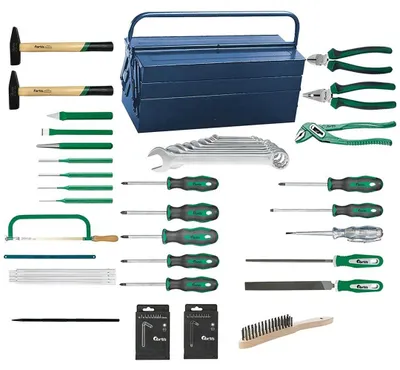 Produktbild von Fortis Werkzeugsortiment Universal 62-tlg. im Stahlblechkoffer