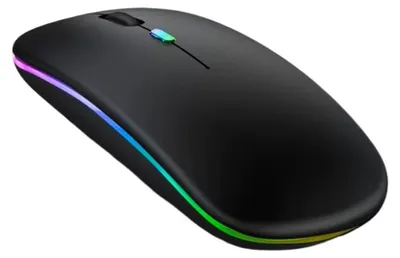 Productafbeelding van Ultradunne, oplaadbare RGB-draadloze muis met 1600 DPI en dual-modus, Bluetooth 5.0