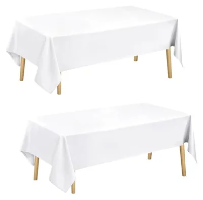 Zdjęcie produktu dla Ścierełka stołowe do użytku zewnętrznego, odporne na warunki atmosferyczne, zmywalne, 2 sztuki, białe, 140x280 cm