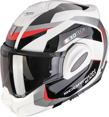 Zdjęcie produktu dla Kask modułowy Scorpion Exo-Tech Evo Pro Acuti, biały/czarny/czerwony, rozmiar L (58/59)