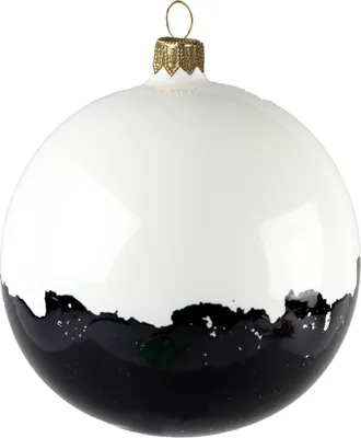 Produktbild von Weiße Weihnachtskugel gespritzt Schwarz