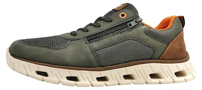 Immagine prodotto di Scarpe da uomo Rieker, modello sportivo con lacci, colore verde, ideali per il tempo libero