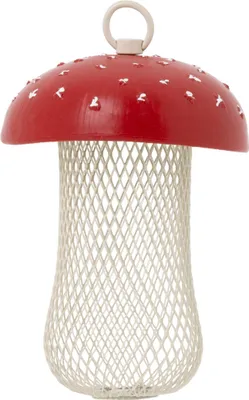 Produktbild von Vogelfutterstation Fliegenpilz 2er Set, aus Metall, Futtersilo für Wildvögel