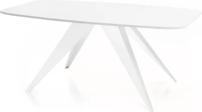 Obrázek produktu pro Rozkládací jídelní stůl v loftovém stylu - Industriální stůl s bílými kovovými nohami - Moderní design do obývacího pokoje - 180 cm Rozkládací až na 220 cm - Bílý