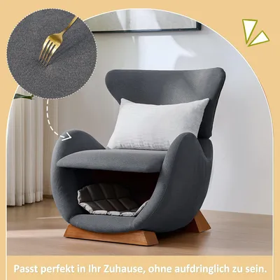 Immagine prodotto di Poltrona lounge di design in look squalo balena - poltrona lounge adatta agli animali domestici, offre a gatti e cani di piccola taglia un posto dove rifugiarsi, tessuto antigraffio per gatti