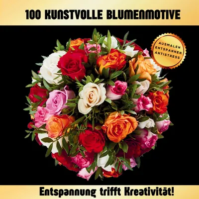 Produktbild von 100 Blumen & Mandalas - Malbuch für Erwachsene