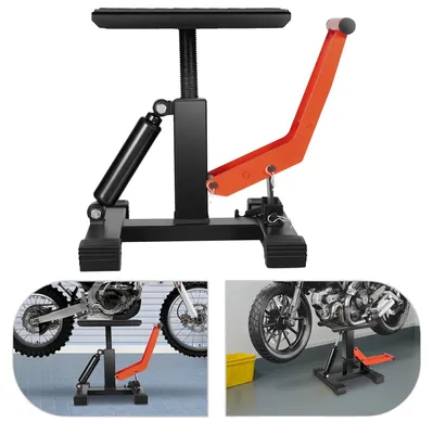 Obrázok produktu pre Zdvihák na motocykle, nosnosť 200 kg, základňa 30 x 31 cm, výška produktu 34 cm, dĺžka rukoväte 10 cm, rozmer platne 28 x 18 cm