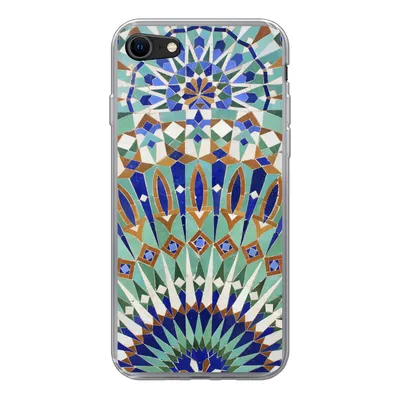 Produktbild von MuchoWow® Handyhülle Schutzhülle Hülle für iPhone 7 Eine marokkanische Mosaikwand mit verschiedenen Formen Silikon Softcase Handy Hülle - Kartenhalter