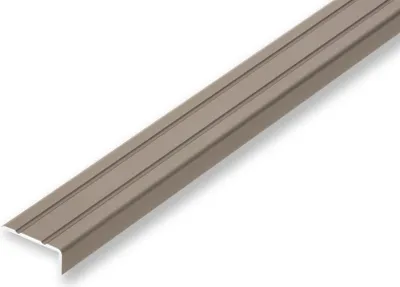 Produktbild von (9,25EUR/m) 25 x 10 x 1180 mm Treppenwinkel im Edelstahl-Look selbstklebend Treppenkantenprofil Treppenkante Kantenschutz