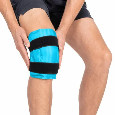 Produktbild von Knie Eisbeutel mit Klettverschluss, wiederverwendbare Gel Therapie, Kälte Wärme Anwendung bei Sportverletzungen & Arthritis