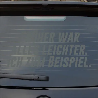 Produktbild von Heckscheibenaufkleber Früher alles leichter Ich zum Beispiel 55x24 cm Grau Auto Aufkleber Sticker