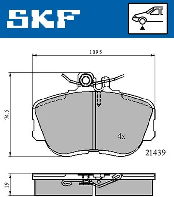 Produktbild von SKF Bremsbeläge Satz Vorne Bremsklötze passend für MERCEDES-BENZ C-Klasse Limousine (W202) VKBP 80516
