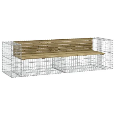 Produktbild von Gartenbank aus Gabionen 244x71x65,5 cm Kiefernholz Imprägniert