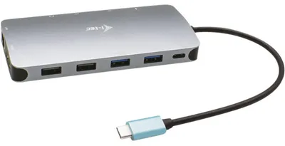 Produktbild von i-tec Metal USB-C Nano 3x Display Docking Station + Power Delivery 100 W, Kabelgebunden, USB 3.2 Gen 1 (3.1 Gen 1) Type-C, 100 W, 3,5 mm, 10,100,1000 Mbit/s, Silber