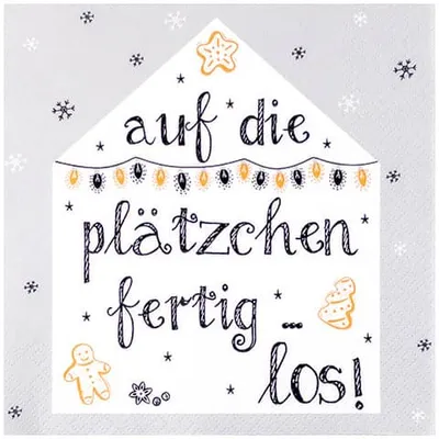 Produktbild von RP 20 Servietten Auf die Plätzchen - und losbacken 33x33cm