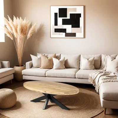Produktbild von Zita Home, ovaler Couchtisch, 130 cm, natur, Mangoholz