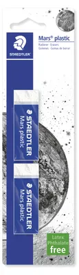 Produktbild von STAEDTLER Mars plastic 526 50 Radierer Blisterkarte mit 2 Radierern