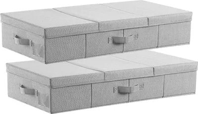 Produktbild von VEVOR Unterbettkommode Unterbettaufbewahrungstasche 2 Stk. (805 x 405 x 155 mm) Unterbettbehälter mit Deckel, Aufbewahrungsbox für Kleidung Schuhe Schlafzimmer Kleideraufbewahrungstasche 48 L