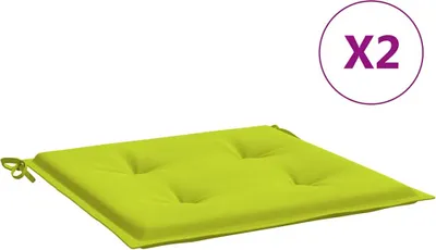 Produktbild von vidaXL Gartenstuhl-Kissen 2 Stk. Knallgrün 50x50x3 cm Oxford-Gewebe
