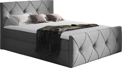 Produktbild von MIRJAN24 Boxspringbett Crystal Lux, Stilvoll Doppelbett, Bett mit zwei Bettkästen, Schlafzimmer (Farbe: Mono 244, Größe: 180x200 cm)